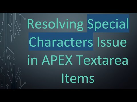 Resolving Special Characters