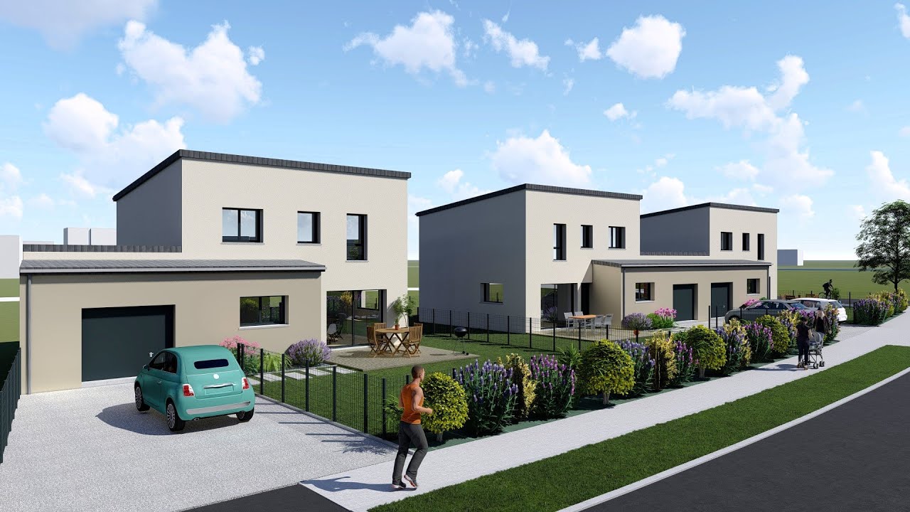 Projet de 3 maisons en lotissement - YouTube