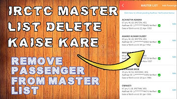 how to delete passenger from master list in irctc
