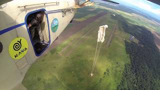 My first jump with a parachute!