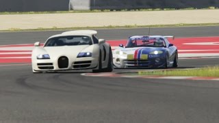 Battle Bugatti Veyron Super Sport '10 vs Dodge Viper GTS-R Racing at Barcelona-Catalunya Dodge Viper Vs Bugatti