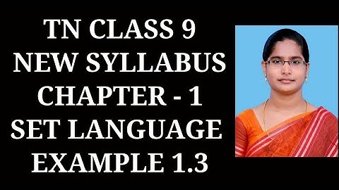 9th Maths Ch-1 Set language | Example 1.3 |samacheer One plus One channel