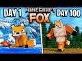 I Survived 100 Days as a FOX in Minecraft