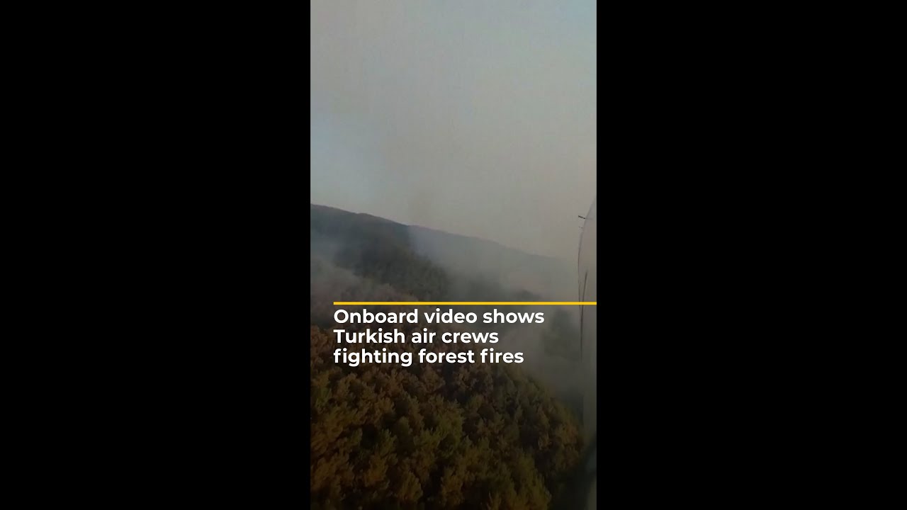 Onboard video shows Turkish air crews fighting forest fires | AJ #shorts