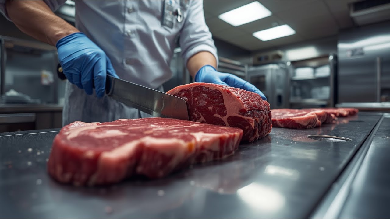 Cutting Australian Rump Steak | Butcher Machine Slice 🔪🥩