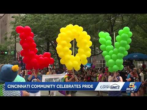 Thousands march through the streets of downtown Cincinnati in city's annual Pride parade