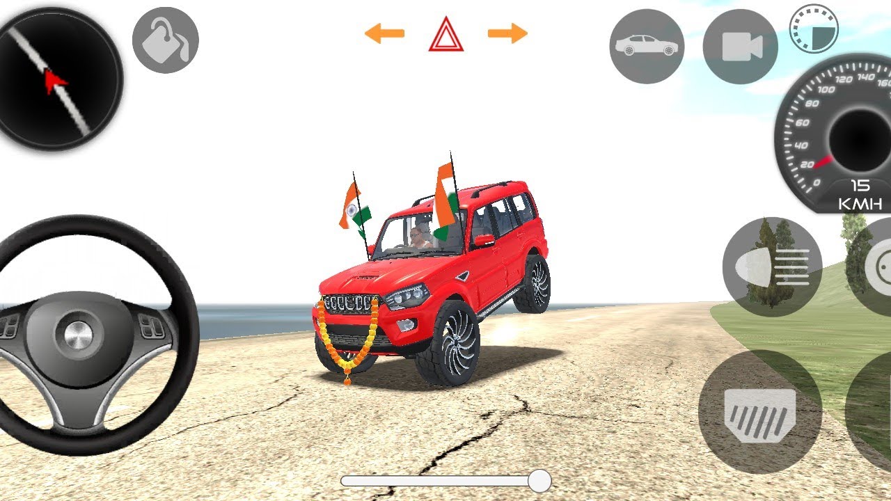 Indian heavy driver 3d game!! modified Scorpio red colour new