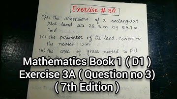 Mathematics Book 1 (D1) Ex# 3A part 2 (Question no 3) in Urdu
