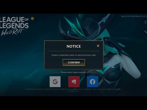 Account  log in failed  in Wild Rift Resolved