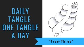 Daily Tangle -  Tree-Three  |How to draw...|