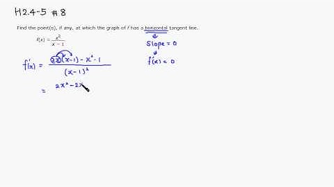 Horizontal Tangent Line Problem - MTH109 H2 4 5 #8 Spring 2013