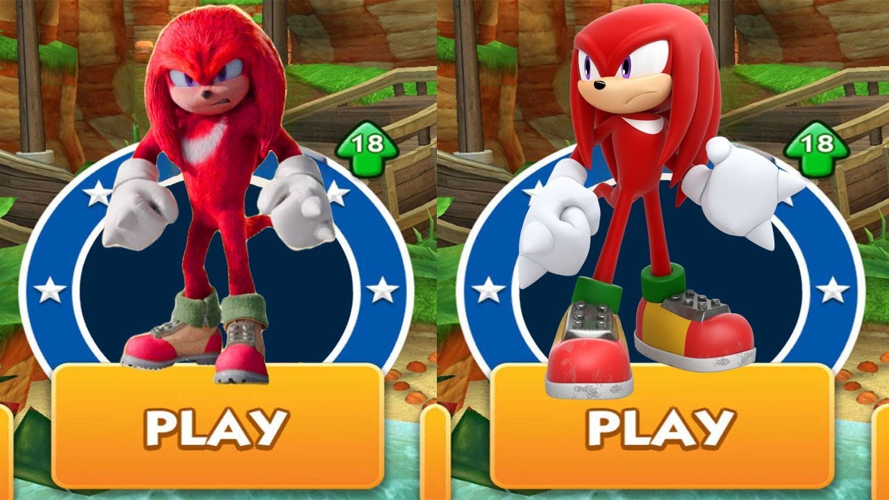 Sonic Dash - MOVIE KNUCKLES vs ORIGINAL KUCKLES vs All Bosses DR.EGGMAN ...