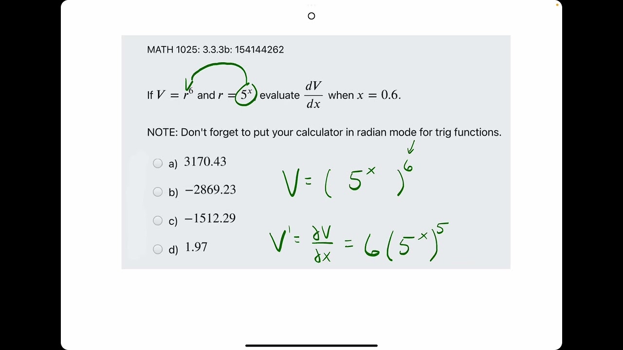 Quiz 6 problem 3.3.3b (VT MATH 1025) - YouTube
