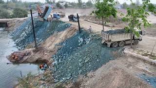 River Bank Slope Building With Team 15Ton Dump Truck and Excavator CASE CX210B by Machines TV 7,876 views 9 days ago 57 minutes