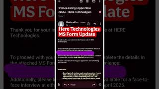 Here Technologies Face-to-face Interview, MS Form Update #heretechnologies #comfortzonewithmanish2