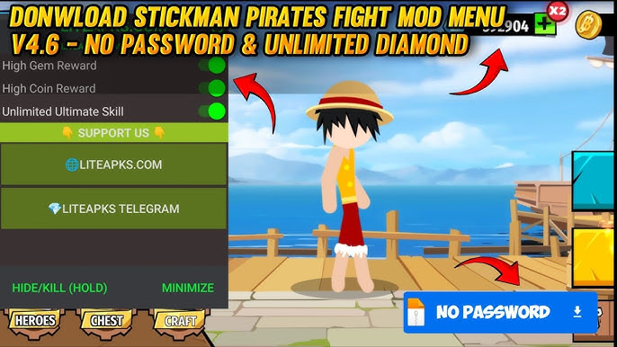 Baixe o Stickman Pirates Fight MOD APK v5.2 (Dinheiro Ilimitado) para  Android