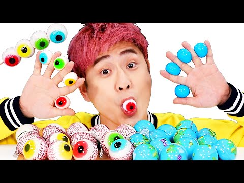 배고픈 강이 트롤리 눈알젤리, 지구젤리 먹방｜<strong>Trolli</strong> Planet Eyeballs Jelly Gummi Mukbang Show