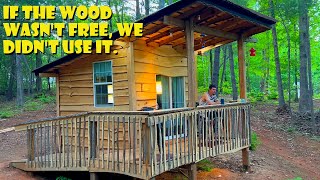Family Builds an OFF-GRID CABIN in the Woods  8 Months TIMELAPSE -Start to Finish