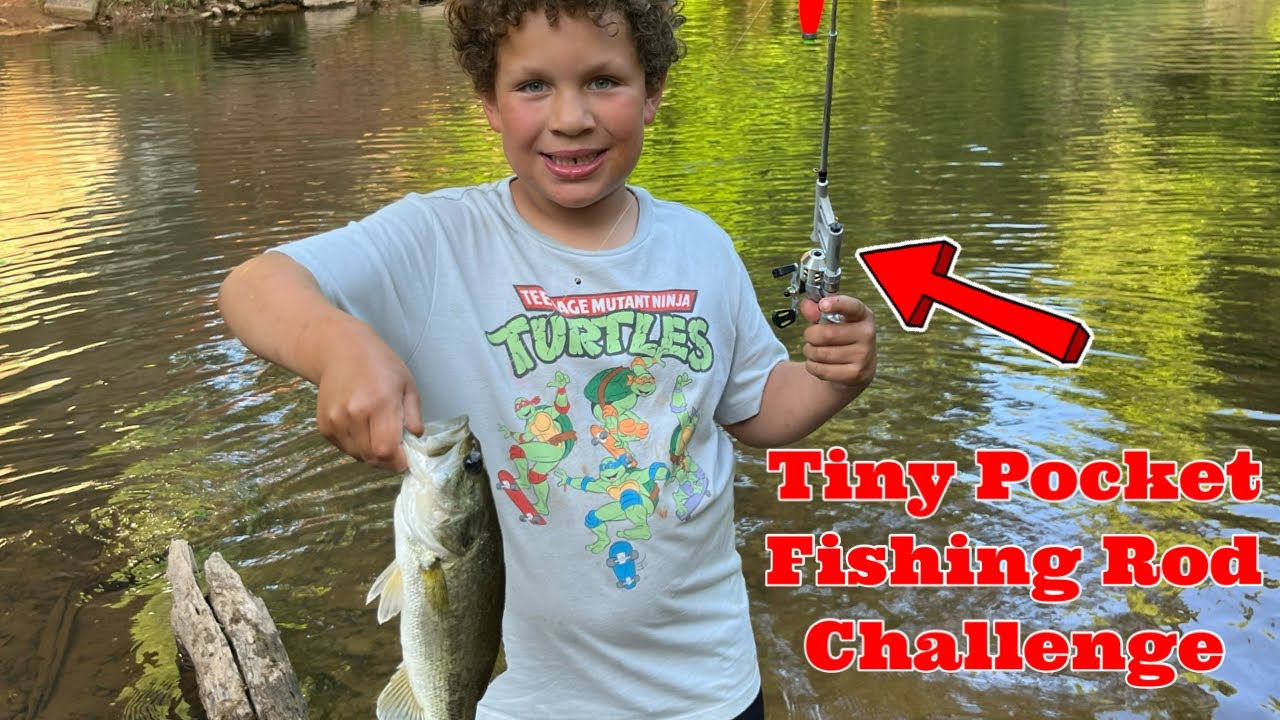 Tiny Fishing Rod Challenge #fishing #bassfishing #fishingchallenge
