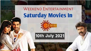 Gemini Saturday Schedule ( 10 July 2021 ) | Gemini Weekend Movies | Gemini Tv