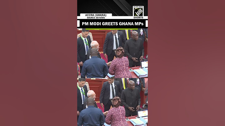 PM Modi greets Ghana’s members of Parliament after addressing the Parliament of Ghana