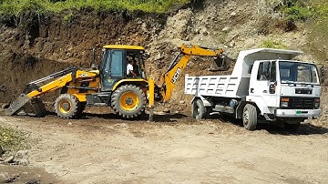 JCB Dozer Loading Sandy Mud in Truck - JCB Dozer Video