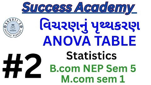 ANOVA TABLE | statistics| B.com NEP sem 5 &  Mcom sem 1 