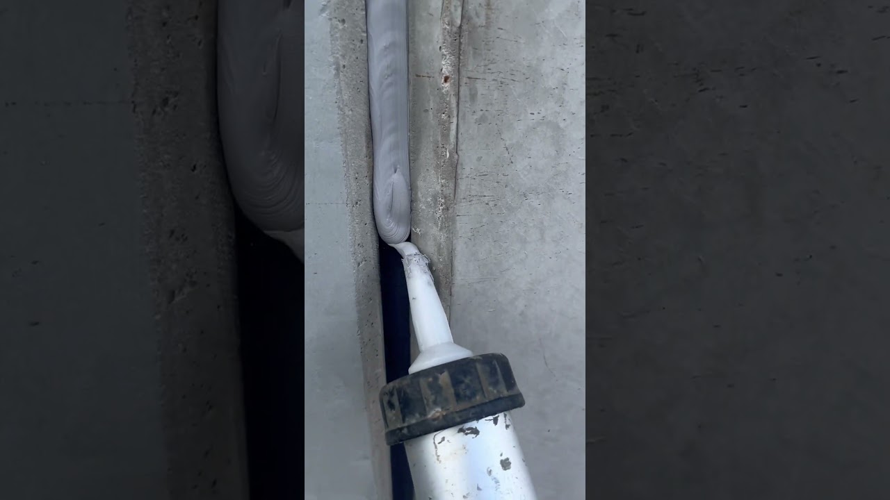 Caulking precast panel joint #caulking #construction #satisfying #subscribe