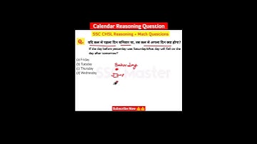 SSC MTS Important Questions | Calendar Reasoning #sscmts #reasoning #calendar