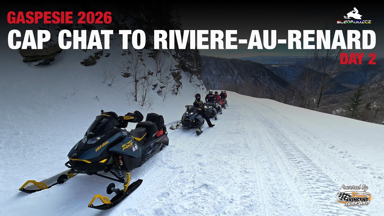 Best Scenery on a Snowmobile | Day 2 - Cap Chat to Riviere-Au-Renard | Gaspe Snowmobile Trip 2026