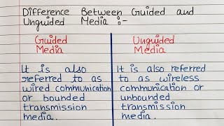 What are the differences between guided and unguided media? | guided vs unguided media