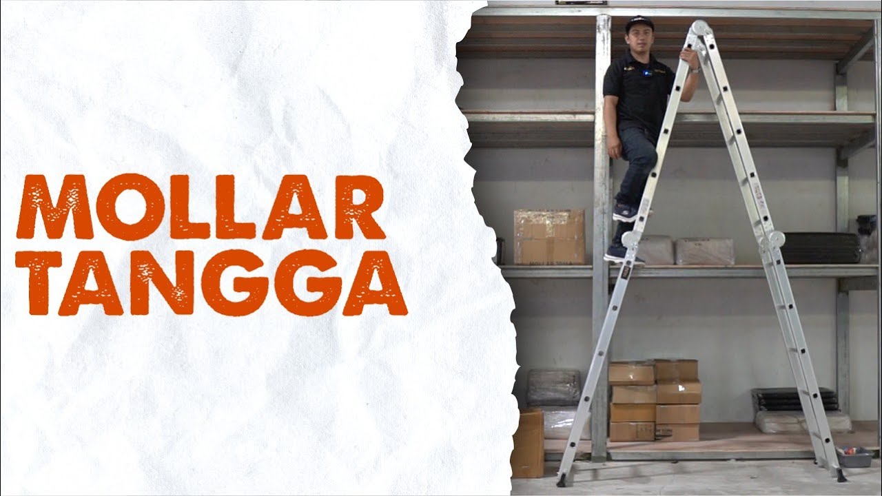 REVIEW & TEST MOLLAR TANGGA LIPAT ALUMINIUM A PRAKTIS DAN SERBAGUNA FOLDABLE DOUBLE LADDER