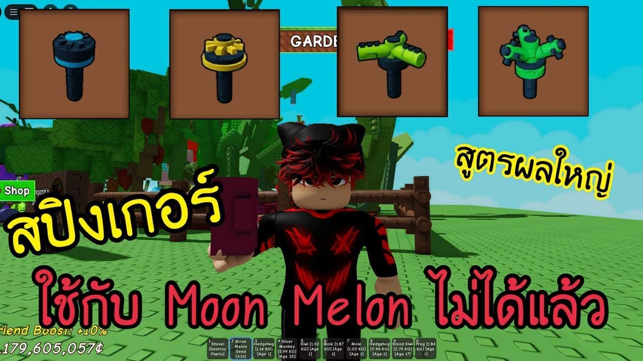สปิงเกอร์ใช้กับ Moon Melon ไม่ได้แล้ว | Grow a Garden Roblox - YouTube