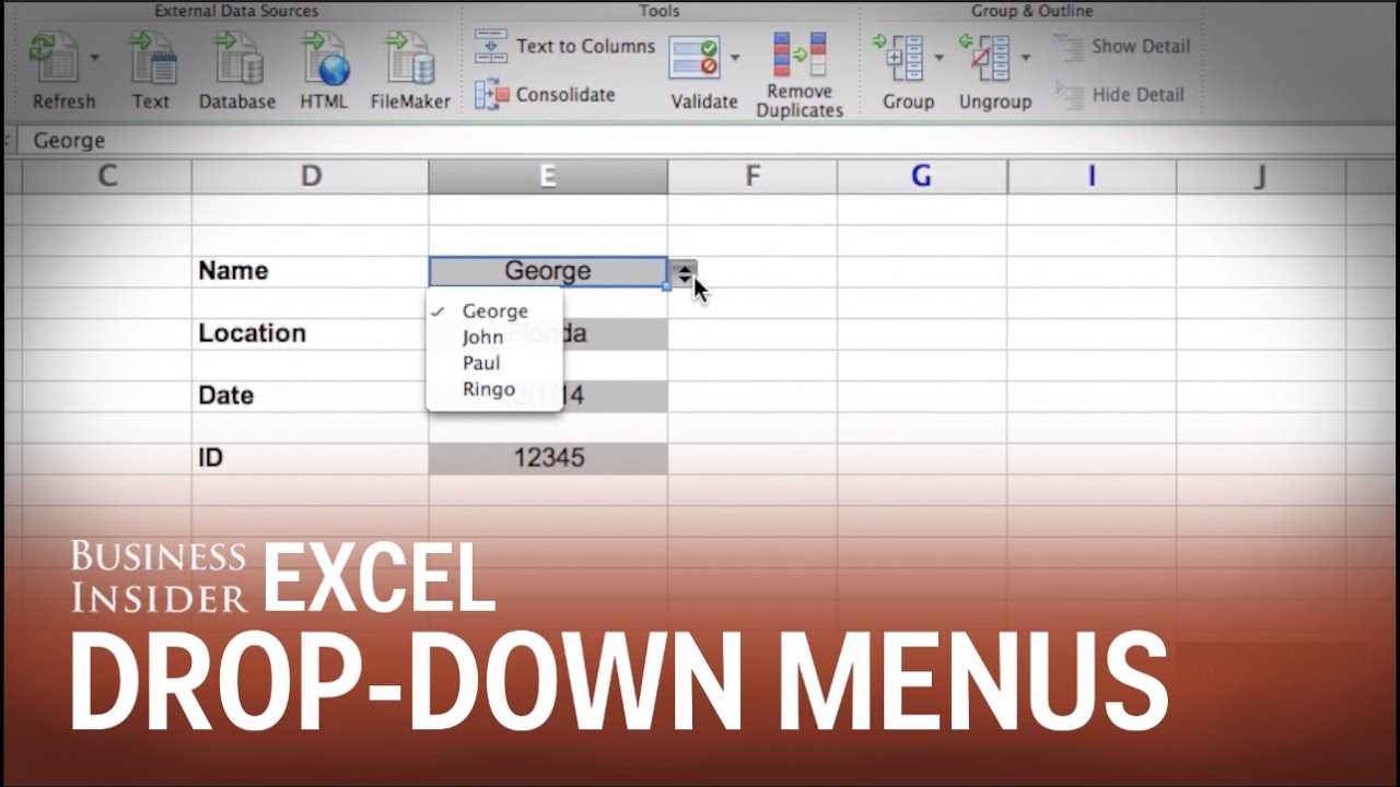Make Excel Spreadsheet More Professional With Drop down Menus YouTube Make Excel Spreadsheet More Professional With Drop down Menus YouTube