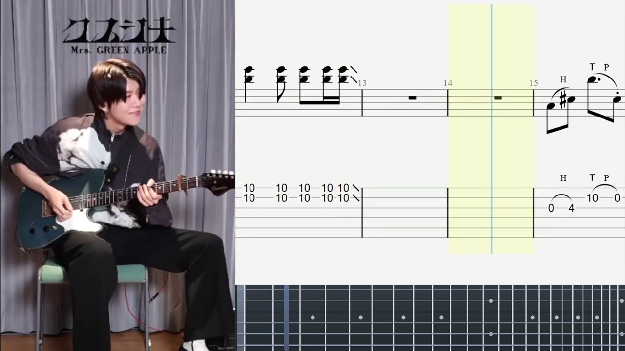 クスシキ-Mrs. GREEN APPLE  若井滉斗さんパートTAB譜