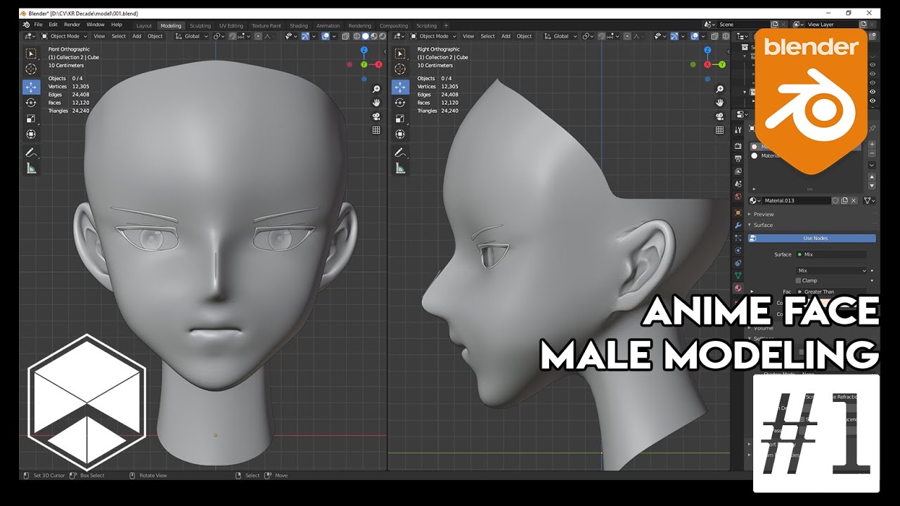 Blender 2 92 Anime Male Head Modeling Wip 2021 1 Youtube