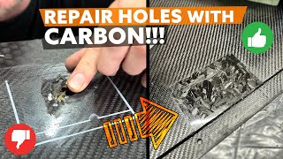 How to fix a hole in carbon fibre. Repair with forged carbon.