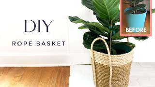 Easy DIY Rope Basket | How to Make a Two-Toned Rope Basket | Artisan-Inspired Home Decor on a Budget