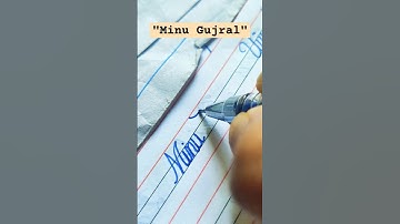 "Minu Gujral" name in cursive handwriting #calligraphy #cursive #art #names #learn #share #shorts