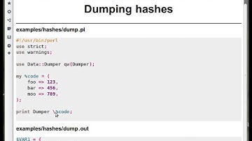 Beginner Perl Maven tutorial: 7.8 - dumping hash