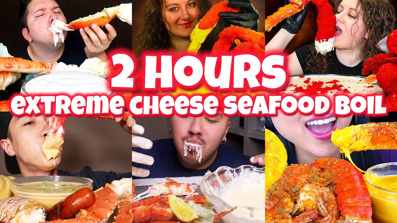 Seafood boil DRENCHED in Alfredo Sauce 🦀🦐🌽🥔🧀 Binge watch 