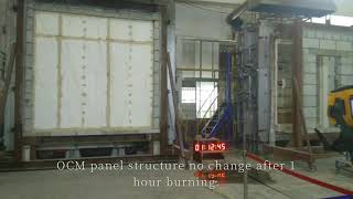 ChinaOCM completed 3 hours fire rating test for 2nd generation Mgo board