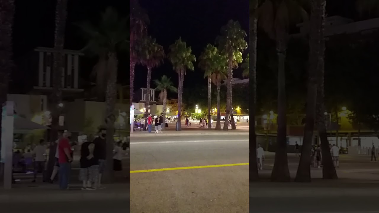 Lloret de mar/Ллорет де мар ночью.Лето 2021 Испания 