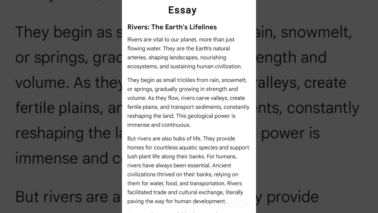 Essay on River in english ||River essay in english||