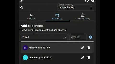 React app that splits expenses with minimum transactions