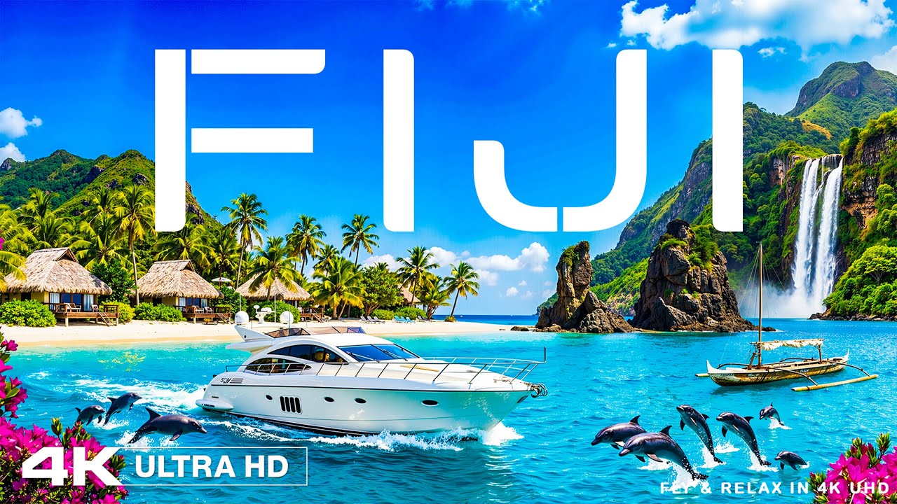Фиджи 4K UHD 🇫🇯 Тропический рай с кристально чистыми лагунами и захватывающими видами острова
