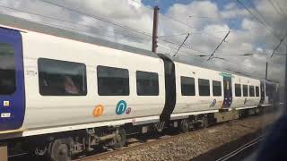 Class 195 Northern overtakes Class 319 Northern outside Preston