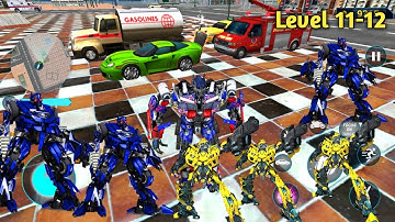 Optimus Prime Multiple Transformation Jet  Robot Car Games Unlocked Level 11-12  - Android Gameplay