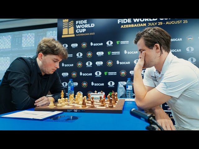 Chess World Cup 2023 — Magnus Carlsen RESIGNS against Vincent Keymer in  explosive round 4 in Baku