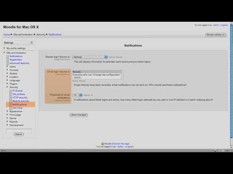 Moodle 2 Administration Security settings